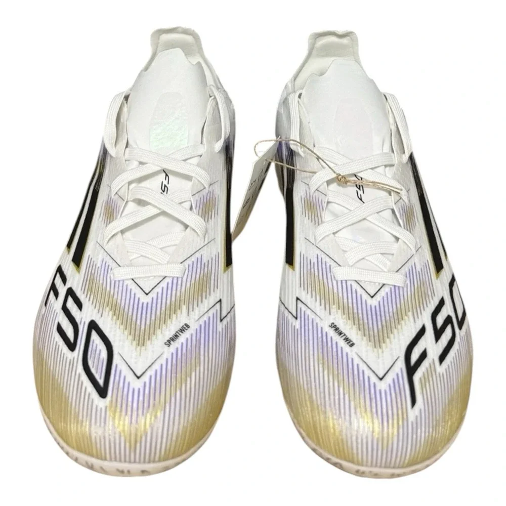 Adidas F50 FG Elite Soccer Cleats White Gold JH7713 Youth Size 3 Womens Size 4